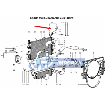 MANGUEIRA SUPERIOR RADIADOR MAHINDRA SCORPION SUV 2.6 PICK-UP 2.6 0304DC0210N JP001196